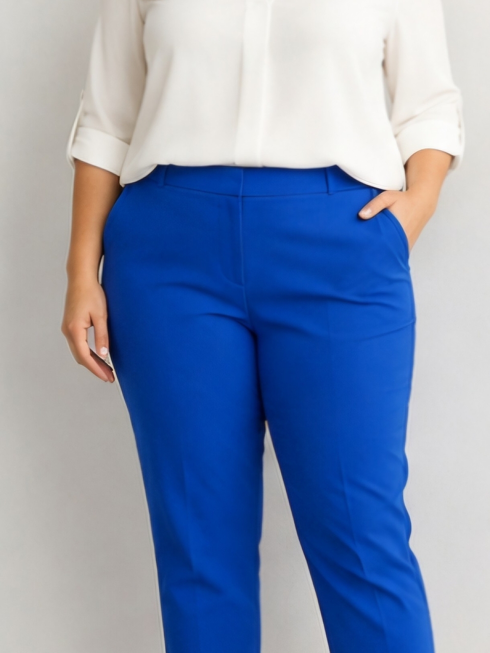 Women’s Royal Blue Straight-Leg Pants